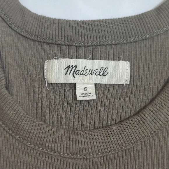 Madewell Brightside Cutaway Tank, Color Olive Size S - Picture 14 of 14